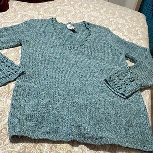 Chico's Blue V-Neck Sweater